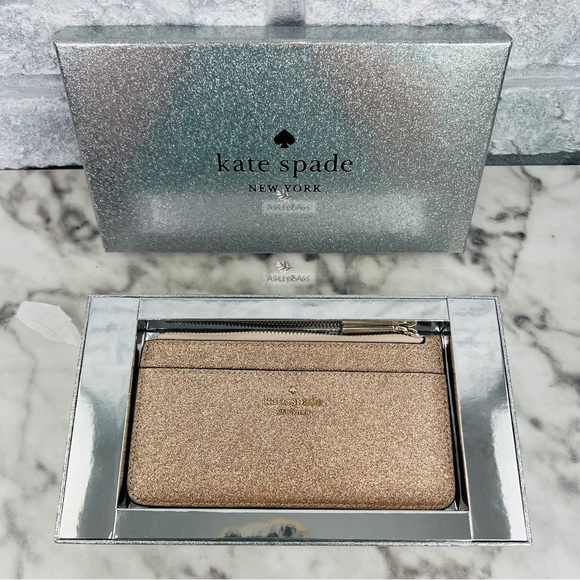 Kate Spade Shimmy Lola Greta Joeley Glitter Boxed Large Slim Card Holder Wallet - Picture 2 of 8